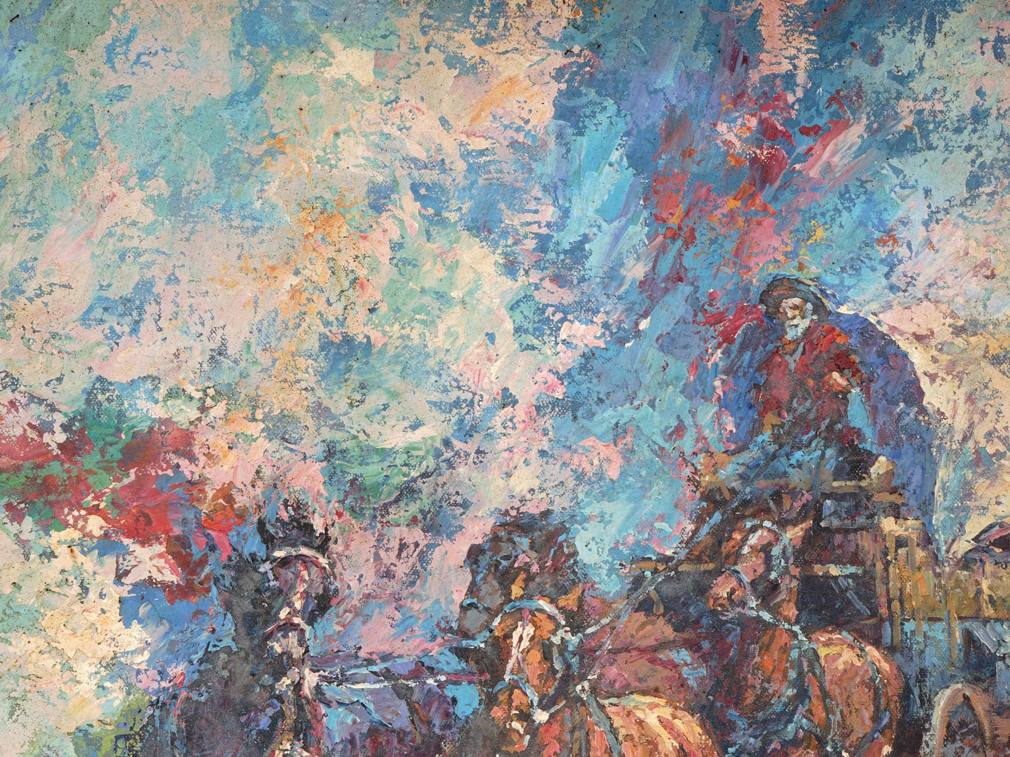 AMERICAN HORSES OIL PAINTING BY GERALD BOGARD PIC-2
